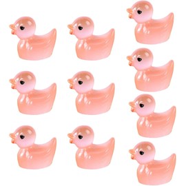 Wentoenapp 10Pcs Miniature Animal Figures, Miniature Duck Tiny Animal Figurine Mini Toys Ornament Kits for Adult Present for Home Decoration, Décor (Watermelon Red)