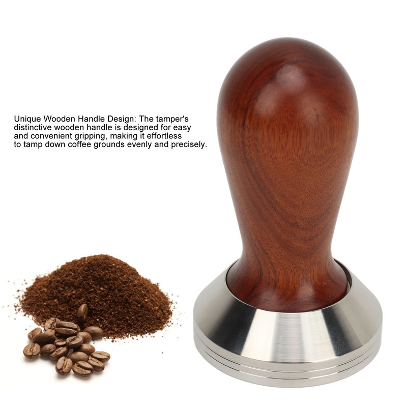 Coffee Tamper with Wooden Handle Detachable Comfortable Grip Easy To