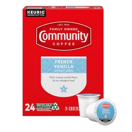 Community Coffee French Vanilla Flavored 24 Count Keurig K-Cup Coffee Pods, Medium Roast, 24 Count (Pack of 1)