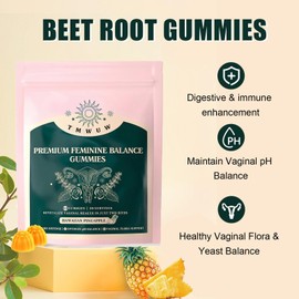 TMWUW TMWUW Premium Feminine Balance Gummies, Immune Support,Vegan, Gluten-Free,Hawaiian Pineapple,for Women's Health & Wellness,60 Gummies - 30 Servings (1)