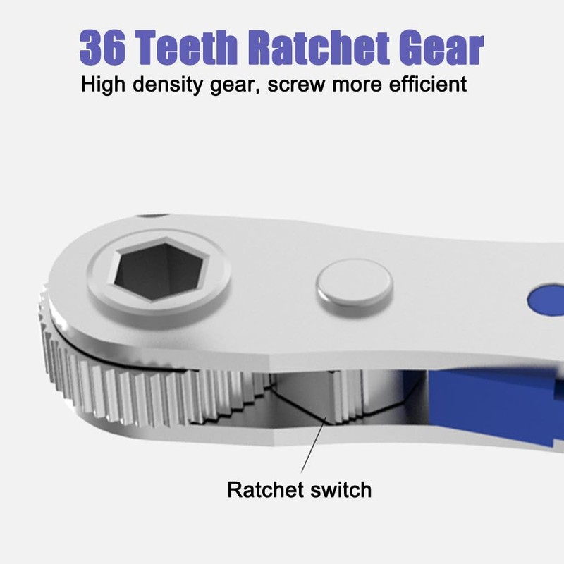 Right Angle Magnetic Screwdriver, Mini Ratchet Wrench with 20 Screwdriver