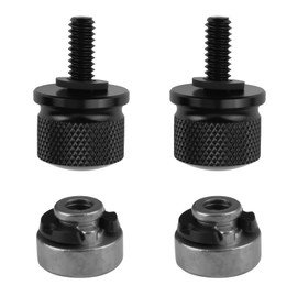 Motorcycle Seat Bolt Screw Rear Mount Kit, Aluminum Alloy Fender Seat Nut with Knurled Design and Nylon Washers, Seat Bolt Compatible with Harley Davidson Sportster, Softail, Touring, Dyna (Black)