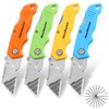 MaxWorks 51055 4-Pack Foldable Utility Knives, 20 Extra Blades –