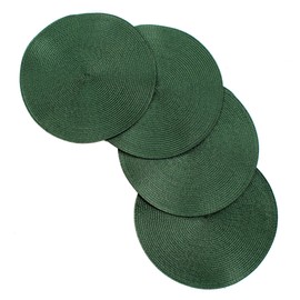 Vienna Woven Spiral Table Placemats 15 Inches Round Set of 4 Non-Slip Dining