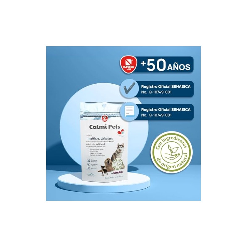 Calmi Pets Relajante Perros Gatos Viajes Estrés Pack 3x90 Tabs