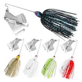Probite Double Prop Buzzbaits - Fishing Lures Buzzbait Spinnerbait Jigs Lure for Bass, Pike & More - Lifelike Action with Double Propeller Design, Ideal for Men Anglers, 5pcs, 1/2 oz