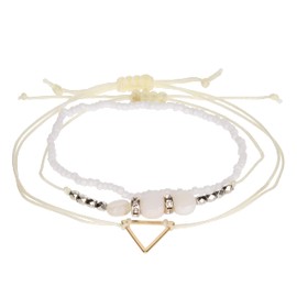 Stands Out, Supplying Outstanding Gifts Aloha Girls Womens Yellow and Pink Stacker Bracelet Woven Beads Festival Multi Layer Stack Jewellery