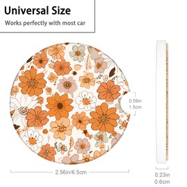 Car Coasters for Cup Holders Absorbent Ceramic Car Cup Holder Coasters with Cork Base, 2 Pack Car Cup Coasters Insert for Women Men Car Cup Coasters 2.56"