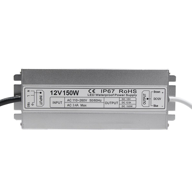 LED Driver Waterproof IP67 Power Supply 150W 12V DC 12.5a