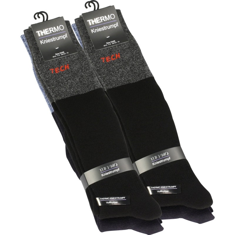 4 Pairs of Mens Thermo Knee-High Socks - THERMO-TECH (4