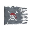 Club Pack of 12 Gray Weathered Pirate and Crossbones Flags