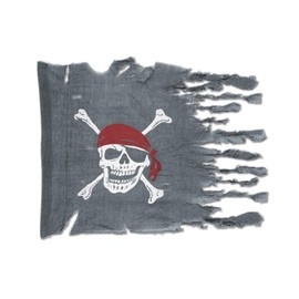Club Pack of 12 Gray Weathered Pirate and Crossbones Flags 29" x 40"