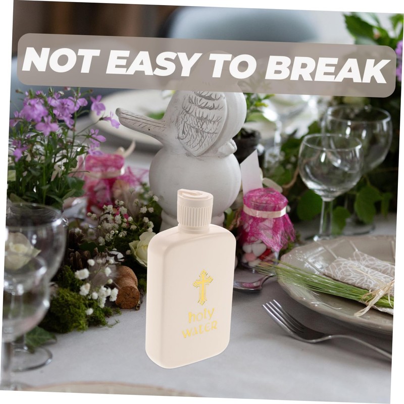 iplusmile 4pcs Decorative Holy Water Bottles Cross Pattern Vials for