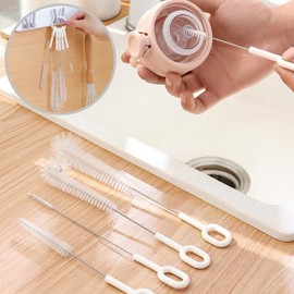 Tumbler, Straw, and Water Bottle Crevice Cleaning Brush Set [5-Piece Crevice Brush Set] Set 2ea