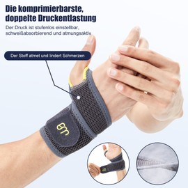 kichicho Wrist Support, Tendonitis Wrist Brace, Comfortable Wrist Support for Left or Right Hand, Lightweight and Breathable, 2-Ply Under Pressure
