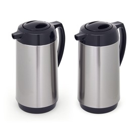 Copco Stainless Steel Insulated Carafes, Large Capacity Each For Serving, Set Of 2, 1 Quart, Silver