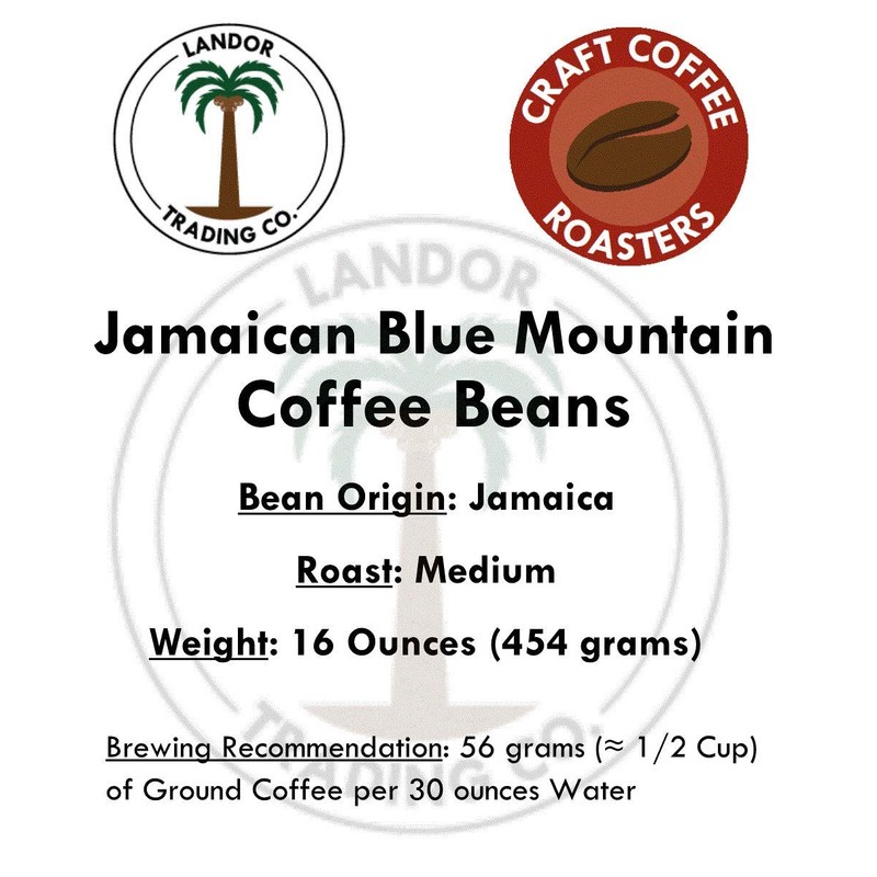 Jamaican Blue Mountain Coffee - 1 Pound - Medium Roast