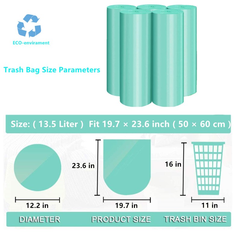 Small Garbage Bag, 4-6 Gallon Biodegradable Strong Durable Disposable Kitchen