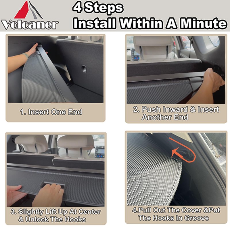 Volcaner Cargo Cover Compatible with Honda Passport 2025 Accessories 2024