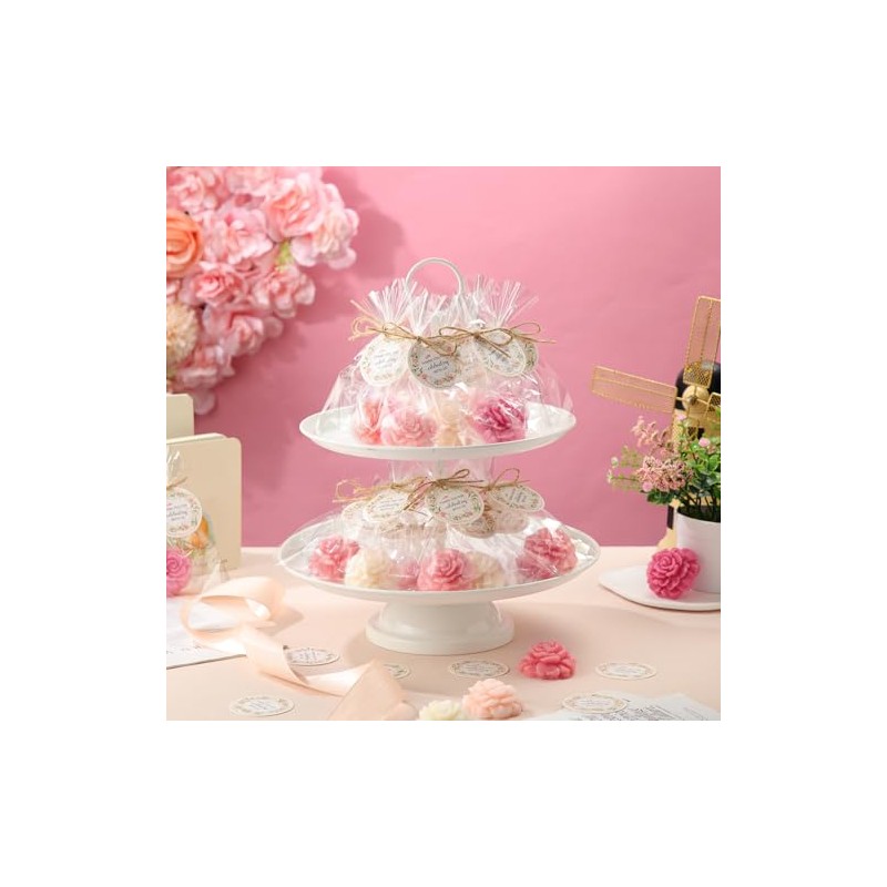 Demissle - Juego de 40 jabones de flores de rosas