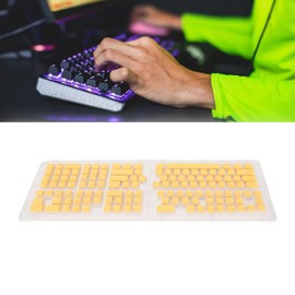 Replacement Keycaps, High Fastness PBT Pudding Keycaps Doubleshot Injection Translucent OEM Height for Office (Yellow)