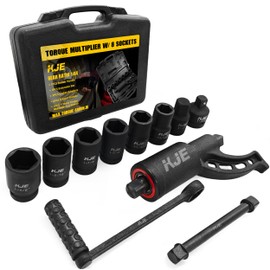 KJE Heavy Duty Torque Multiplier Wrench Set, w/ 24mm~38mm Cr-v Socket (4800 N/M, 3,540 ft/lb), 1:64 Saving Lug Nut Remover Torque Wrench for Semi Truck & RVs