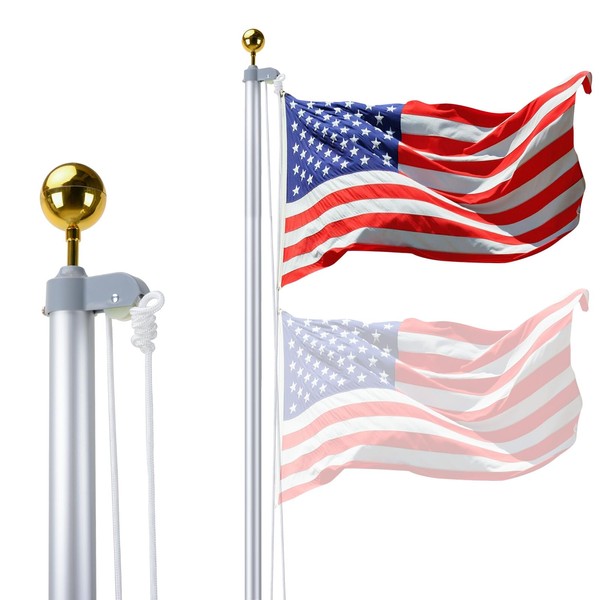 iElyiEsy 20FT Flag Poles for Outside House Inground - Heavy