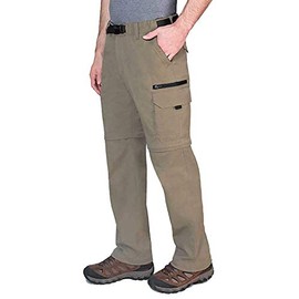 BC Clothing Mens Convertible Lightweight Comfort Stretch Cargo Pants or Shorts (Sand, X-Large x 34L)