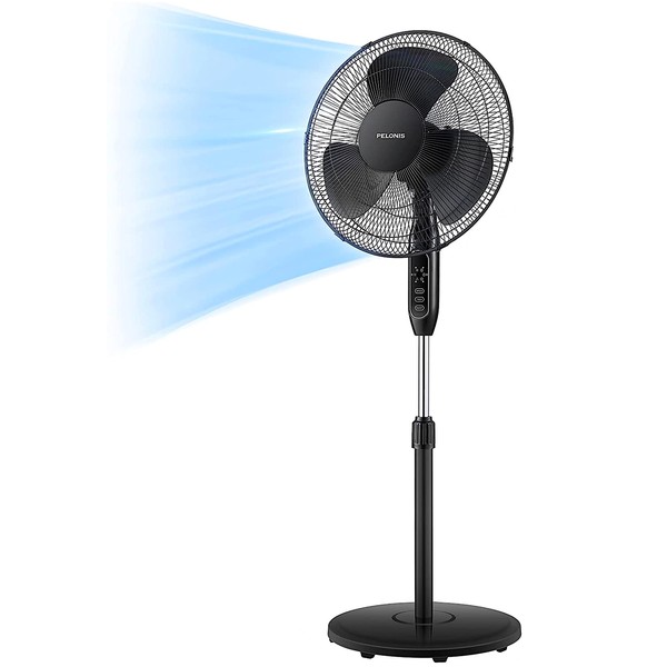 PELONIS 16'' Pedestal Remote Control, Oscillating Stand Up Fan 7-Hour