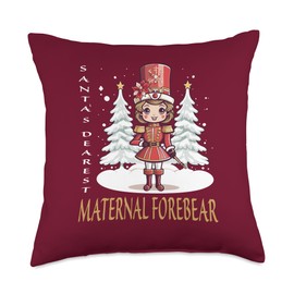MATERNAL FOREBEAR Gifts Maternal Forebear Christmas Classic Female Nutcracker Xmas Throw Pillow, 18x18, Multicolor
