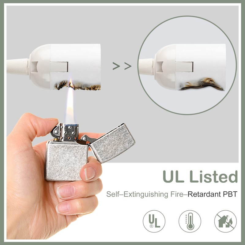 JACKYLED Extension Hanging Lantern Cord Cable UL 12Ft E26 E27