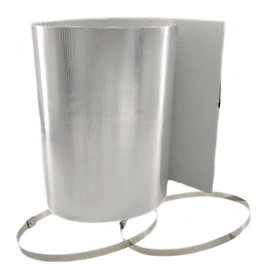 SWI Parts Aluminum Fiberglass Starter Heat Shield 7 X 24 in and 5.5 X 17 in Wrap Kit With Stainless Steel Zip Ties (5.5 in X 17 in)