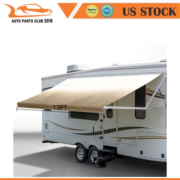 Autopartsclub2018 RV Awning Fabric 8' Yellow 13FT RV Camper Trailer