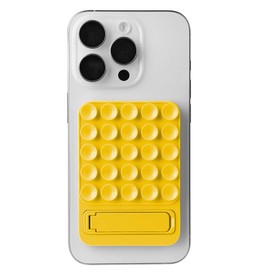 2 in 1 Silicone Sticky Phone Grip, combines a powerful suction cup and a durable mount, suitable for any phone model,provides multiple mounting options for selfies and Tiktok video recording（yellow)