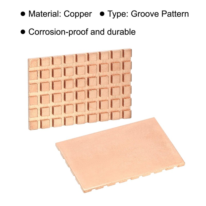 sourcing map Copper Heatsink with Conductive Thermal Pads for Solid