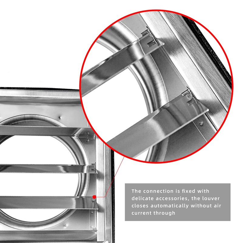 FRESH SPEED 6-Inch Stainless Steel Dryer Vent Cover Outdoor- Air