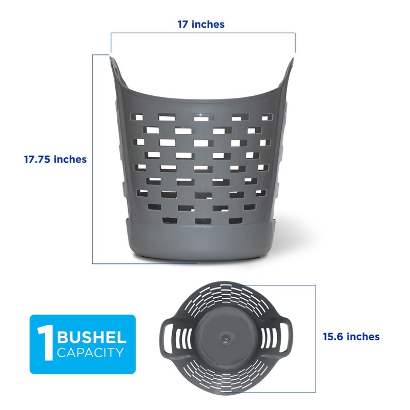 Clorox Flexible Laundry Basket - Plastic Hamper for Clothes, Bedroom,