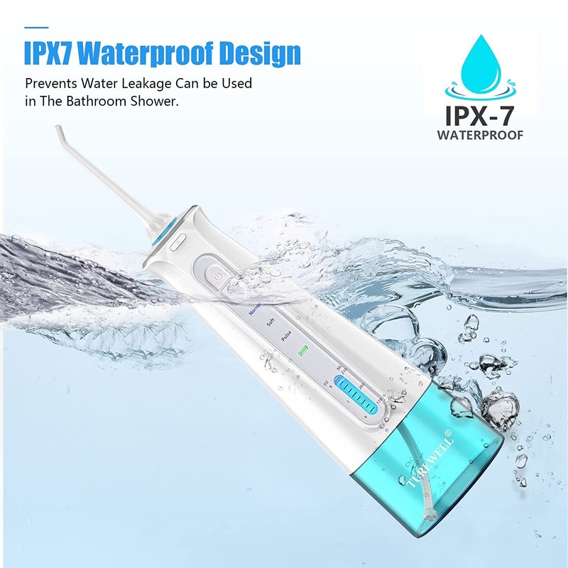 TUREWELL Wireless Oral Irrigator, Water Flosser with 3 Modes and