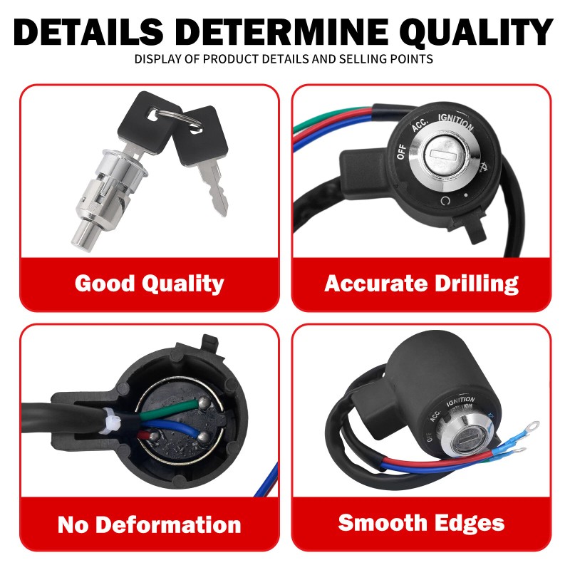 YHMTIVTU Ignition Switch Lock with Key Fit For Harley Sportster