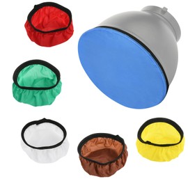 Cosmos 6 Pcs Standard Reflector Diffuser Cover 7" / 18cm Soft Cloth Diffuser Light Cover Reflector Cover for Photography Video Studio Standard Strobe Reflector Flash Light (6 Colors)