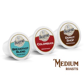 100ct Variety Pack for Keurig K-cups®, 8 Assorted Single Cup Sampler 20% more coffee per cup by Bradford Coffee
