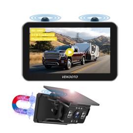 VEKOOTO VK7Pro Magnetic Solar Wireless Backup Camera, 7'' IPS Touchscreen Monitor HD1080P No Wiring 15,800mAh Rechargeable Camera System for Hitching Gooseneck Horse Trailer RV Camper Car Truck