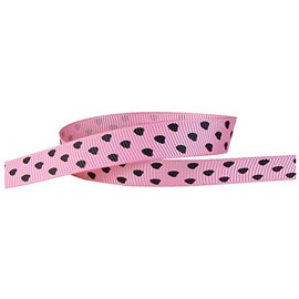 3/8-7/8" Watermelon Prints Grosgrain Ribbon for Gift Package Wrapping, Floral Design, Hair Clip, Sewing, Party Decor...(5yd 3/8" Watermelon Seeds Ribbon-Pearl Pink)