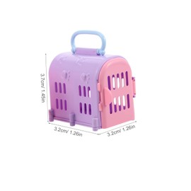 FELTECHELECTR 4pcs Miniature Cat and Dog Travel Box Dollhouse Pet Carrier Toy Handle for Pretend Play
