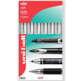 uni-ball Vision Elite UB-200 Rollerball Pen - 0.8mm Tip - Medium Tip - Blue Ink - Gift Boxed - Pack of 6