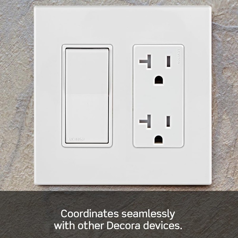 Leviton Lever Edge 20 Amp Tamper-Resistant Duplex Wall Outlet, E5825-W,