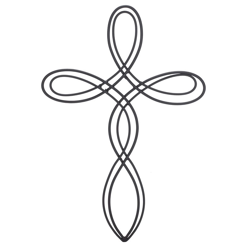 Dicksons Open Oval Flowing Metal 16 inch Decorative Wall Cross