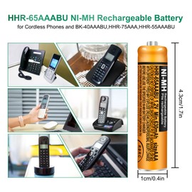 Triangle Power 8 Pack HHR-65AAABU NI-MH Rechargeable Batteries 1.2V 630mAh AAA Battery for Panasonic Cordless Telephone Batteries