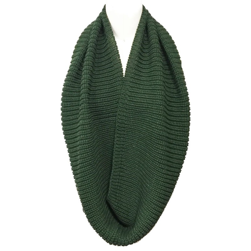 Wrapables Thick Knitted Winter Warm Infinity Scarf, Hunter Green