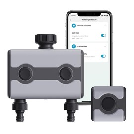 Aqualin WiFi Water Timer 2 Zones Smart Watering Timers for Irrigation with WiFi Hub Sprinkler Hose Timer Compatible with Alexa and Google Wireless Remote APP Control Irrigation System